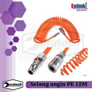 Selang recoil PE 12 M spiral selang angin udara penyemprot semprotan mesin kompresor pe air hose gulungan selang kompresor Selang angin PE 12 METER spiral kompresor udara selang recoil hose Selang angin kompresor Selang spiral - Recoil hose PE 12M Kodenki