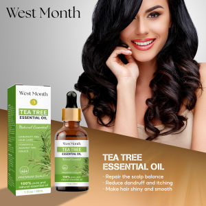 West&Month ต้นชาผมน้ำมันหอมระเหยซ่อมแซมขนความเสียหายบำรุงหนังศีรษะรังแคควบคุมขจัดความมัน30ml