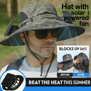 Solar-Powered Dual Fan Fisherman Hat for Summer Outdoor Sports Fishing Adult Outdoor Enthusiasts Men Multi-Functional Sun Protection Long-lasting Battery
