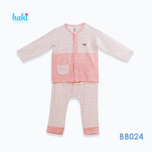 Bộ quần áo dài tay cài giữa túi tròn cho bé tới 18 tháng tuổi set sơ sinh chất liệu vải tre cao cấp xuất khẩu Canada siêu mềm mịn HAKI BB024 (2.5-12kg) đồ bộ cho bé bamboo fabric baby cloth quần áo sơ sinh cho bé trai bé gái