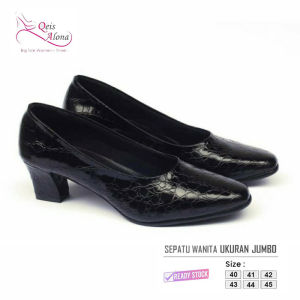 Pantofel Kulit Croco (BIG SIZE 40-45) Sepatu Formal Wanita / Heels 5cm Pesta Resmi Kantor Ukuran Kaki Jumbo Besar