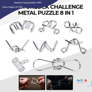 Butebuy Trick Unlock Challenge Metal Puzzle 8 in 1 - BT02 - Silver