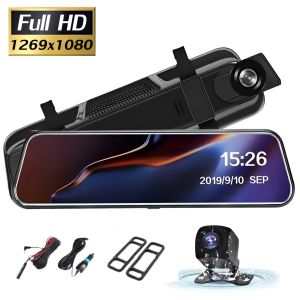 แบบใหม่ปี 2025 หน้าจอสัมผัสความละเอียดสูงขนาด 10 นิ้ว หน้าจอสัมผัสเครื่องบันทึกการขับขี่ WIFI+GPS กล้องหน้า HD 2K 1080P การใช้งานหน้าจอสัมผัสแบบเต็มหน้าจอ กระจกมองหลังกล้องหน้าและหลัง การสตรีมสื่อ สายย้อนกลับ บันทึกวิดีโอแบบวนซ้ำ