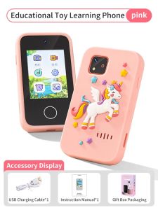 Kids Muscial Smart Phone Toys Cartoon Unicorn Touchscreen Baby Mobile for Girls Boys Educational Toys Birthday Christmas Gifts