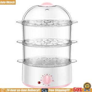 [Auto Vktech] Electric Egg Cooker with Auto Shut Off Vegetable Steamer for Hard Boiled Eggs