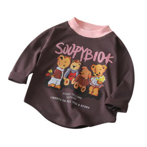 Baju Tshirt Atasan Anak Perempuan Korea Style Motif Beruang Storybook Katun Kaos Premium Usia 2-11 Tahun