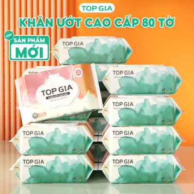 [MỚI] Thùng 10 bịch Khăn ướt 80 tờ mềm mại không mùi an toàn cho mọi làn da