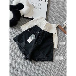 QUẦN ĐÙI DENIM JEAN BÒ TUA RUA QC HAI MÀU ĐEN TRẮNG