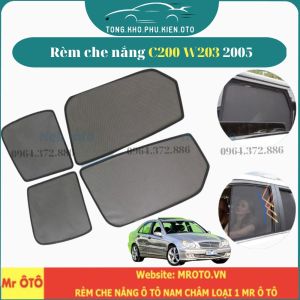 Rèm che nắng xe Mec C200 W203 2005- Hàng Loại 1 Mr Ô Tô vải dày chống nắng tốt dễ lắp đặt vừa khít - Đế nhựa