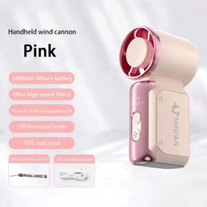 Portable Mini Fan X688 USB Rechargeable Handheld Turbo Fan Strong Wind Adjustable Speed Cooling Fan