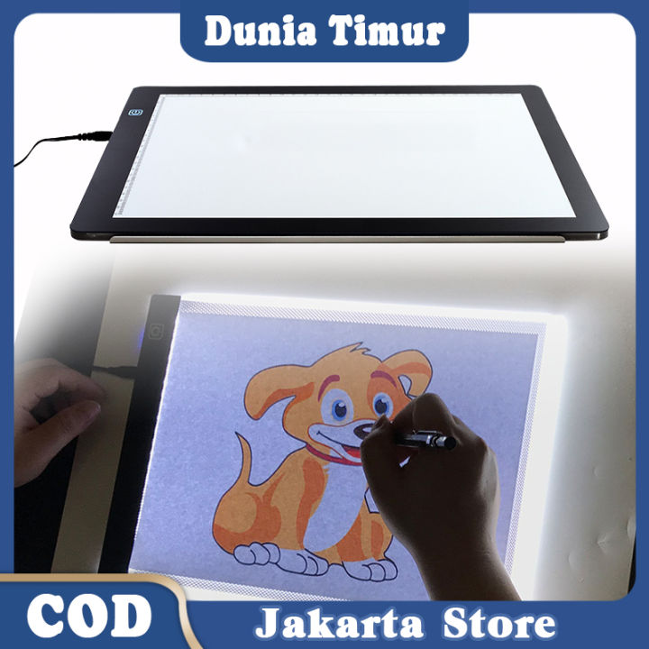 A4 Led Light Pad / Led Drawing Tracing Board / Ultra Slim Cahaya Dapat Diatur  Three Step Trace Board