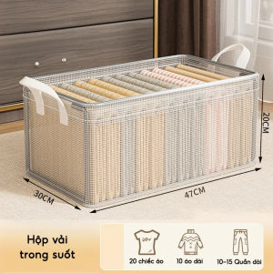 Hộp Đựng Quần Áo Khung Thép Trong Suốt Chắc Chắn Túi Vải Đựng Đồ Sắp Xếp Gọn Gàng Giỏ Quần Áo