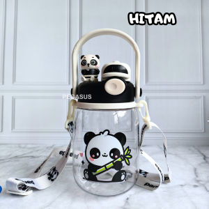 Botol Minum / Coffee Cup Karakter 650ML Sedotan dan Tali 3029 BPA Free