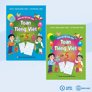 Sách - Combo Phiếu Bài Tập Cuối Tuần Toán - Tiếng Việt Lớp 5 Tập 1 + 2 (Bộ 2 Cuốn) - HA - Newshop