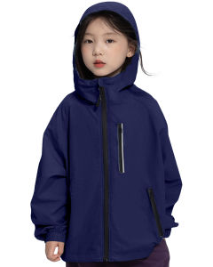 Rolanko Girls Waterproof Hooded Jacket Lightweight Raincoats for Kids Boys Windbreaker Outdoor Rain Jacket