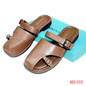 Dép sục quai chéo mũi vuông bản nịt khoét hông đế 3 phân tad Min fullbox 2313