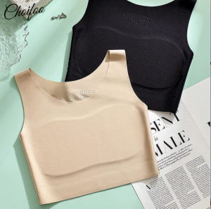 ChoiFoo บราผู้หญิงสไตล์เสื้อชั้นในไร้รอยต่ออกแบนไร้รอยต่อบราสำหรับบราทรงสปอร์ตบรากันกระแทกฤดูร้อนแบบบางระบายอากาศได้ดีหน้าอกใหญ่ฤดูร้อน