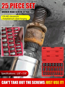 Screw extractor in tool set Spline stripping broken wire removal broken head screw extractor