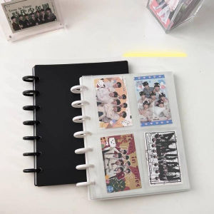 รูเห็ด Photocard Binder แฟ้ม Kpop เครื่องเขียน Polco เก็บอัลบั้ม Idol Lomo การ์ดตั๋วโปสการ์ดแขนคอลเลกชันหนังสือ หน้าสีดำ 20 หน้า มี 80 ช่อง