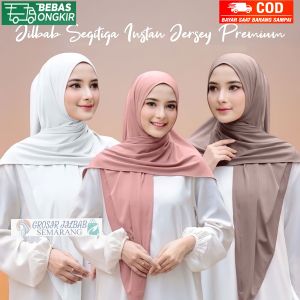 Jilbab Segitiga Instan Calista Jersey Dewasa / Hijab Instan Jersey Premium / Kerudung Muslim Wanita
