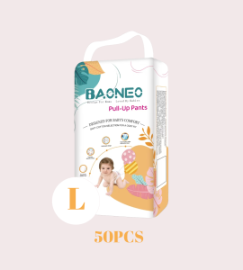 BAONEO Baby Pull-Up Pants 50pcs Pack - Soft Absorbent Leakproof Breathable Easy-to-Wear Diaper Pants