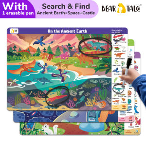 BEAR TALE Tìm kiếm và tìm thấy cuốn sách tương tác xóa được tìm kiếm sách cho trẻ em tái sử dụng tìm kiếm và tìm thấy hoạt động thảm với 3 cảnh