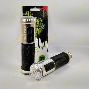 handgrip model monster plus jalu panjang bahan aluminium dan karet - silver