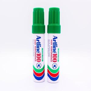 ปากกาเคมี EK-100 ชุด 2 ด้าม (สีเขียว) มาร์คเกอร์ เติมหมึกได้ เมจิก หัวใหญ่ หัวตัด อาร์ทไลน์  เขียนพลาสติก ยาง โลหะ กระจก กระเบื้อง ผ้า ป้ายไวนิล