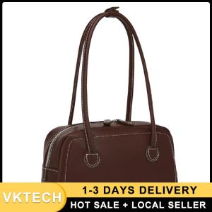 PU Leather Soft Tote Handbag Large Capacity Casual Armpit Bag Solid Color Elegant Underarm Bag Travel Party Shoulder Bag