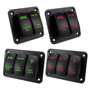 Car Pre Wired Toggle 2 Gang/3 Gang Rockers Switch Panel for Easy Installation Vehicle And Marine Automotive Applications