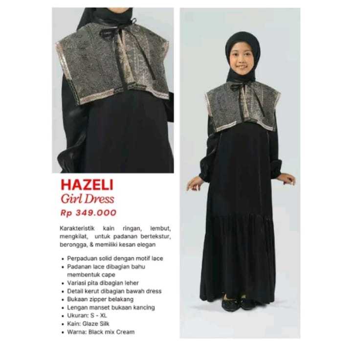Zoya Gamis Muslim Anak Hazeli Girl Dress Lebaran 2024 Poly-Cotton
