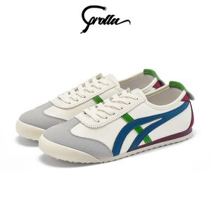 COROLLA Tiger-66 Sepatu Sneakers Wanita Sekolah Kuliah Main Outdoor Sepatu Tali Korean Style Multifungsi Ringan Biru Putih Coklat