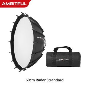 AMBITFUL 60cm 80cm 23.6 31.4 Studio Silver Wide Angle Beauty Dish Honeycomb Grid Radome Bowens Mount Softbox for Godox SK400II QT600II SL200II VL300