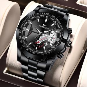 HAMURA COD X1 Jam Tangan Pria Luxury Stainless Steel Quartz Tahan Air Jam Tangan Pria Mewah Jam Tangan Pria Bisnis FNGEEN Watch Waterproof