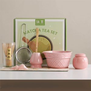 MUMU 2/5/8PCS Ice Cream Matcha Whisk Set Gradient Color Ceramic Matcha Bowl with Pouring Spout Japanese Tea Set Tea Lovers