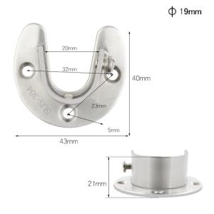 1 CÁI. TẶNG KÈM ỐC VÀ TẮC KÊ. Giá đỡ PAT ĐỠ thanh treo tủ quần áo bằng INOX 304. 1036.1037.1038.1039