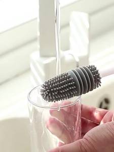 Silicone Long Handle Bottle Cup Brush Scrubber Cleaner Feeding Bottle Cleaner Pencuci Berus Botol