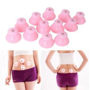 Household 12pcs Thick Silicone Vacuum Cupping Set Magnet Pulse Acupoint Acupressure Scraping Body Massager Cups Gua Sha Cans
