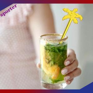Sporter 50 cái que lắc cocktail cây dừa Que khuấy đồ uống dụng cụ pha cà phê