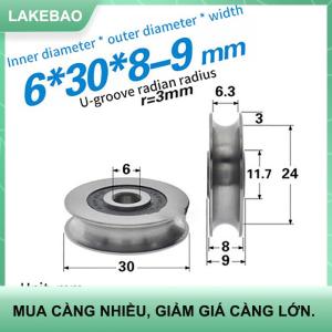 【LAKEBAO】 6x30x8 mét Chất lượng cao Wire Rope rãnh mang ròng rọc cho cửa sổ trượt theo dõi con lăn ròng rọc thép không gỉ sheave