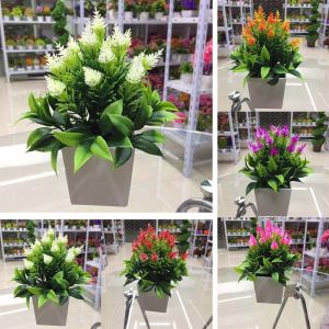 YUDESHUI Indoor Outdoor Garden Faux Pot Artificial Plants