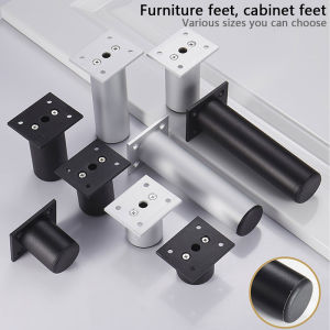 Onuobao 4PCS 1.5" Dia High Strength Aluminum Alloy Adjustable Furniture Feet Sofa Feet Stainless Steel Cabinet Feet Adjustable leg Heightening Feet Height 6~35cm
