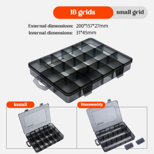 9 12 18 Grids Plastic Organizer Box Storage Container DIY hardware Screw Tool Parts Boxes Detachable
