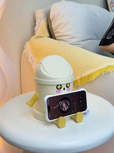 Desktop Trash Can for Home UseCute Tabletop Trash Can for Office Bedroom Dormitory Small Size with Lid Coffee Table Storage Bin