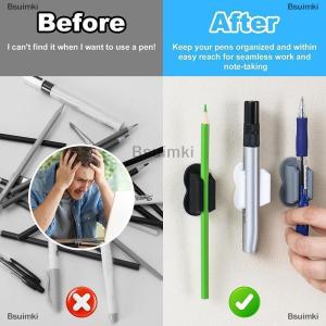 [COD] Bsuimki Chất lượng cao Silicone tự dính bút sáng tạo giá chống rơi chống mất lưu trữ Clip Bút đánh dấu bàn tổ chức phụ kiện