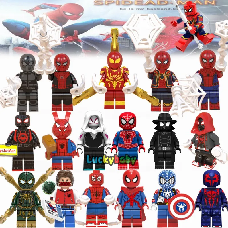 Spiderman Minifigures Set Lego Marvel Super Heroes Spider Man Far - Main Image