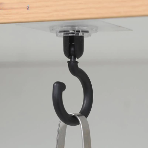 Self-adhesive Wall Hanging Ceiling Hook Traceless Nail-free Transparent 360° Rotating Hook Rotating