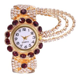 Tiktok Fashion Luxury Diamond Women celet Watches Opening Bangle Ladies Quartz Watches