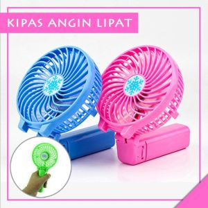 Kipas Angin Mini Portable Lipat Rechargeable USB Cocok Bungkus Aja WARNA ACAK