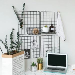 Happy Mall COD Nordic Wire Mesh Frame Home Decoration DIY Photo Wall Decoration Rack Clip Creative Personality